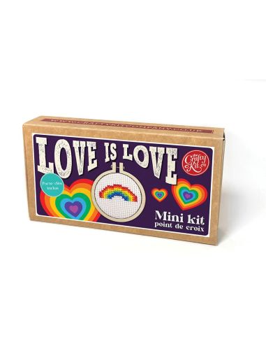 Mini kit ricamo a punto croce - Love is love