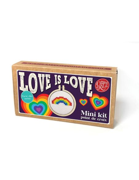 Mini kit ricamo a punto croce - Love is love