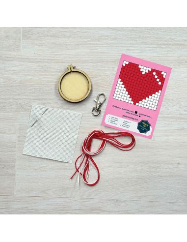 Mini kit ricamo a punto croce - Be my valentine