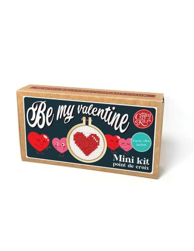 Mini kit ricamo a punto croce - Be my valentine