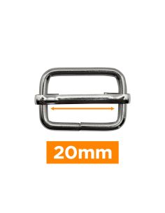 Fibbia scorrevole premium - Argento 20 mm