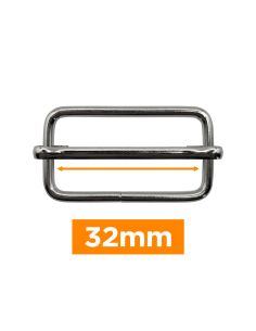 Fibbia scorrevole premium - Argento 32 mm