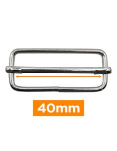 Fibbia scorrevole premium - Argento 40 mm