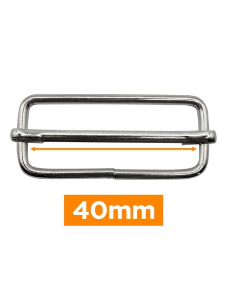 Fibbia scorrevole premium - Argento 40 mm