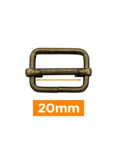 Fibbia scorrevole premium - Bronzo 20 mm