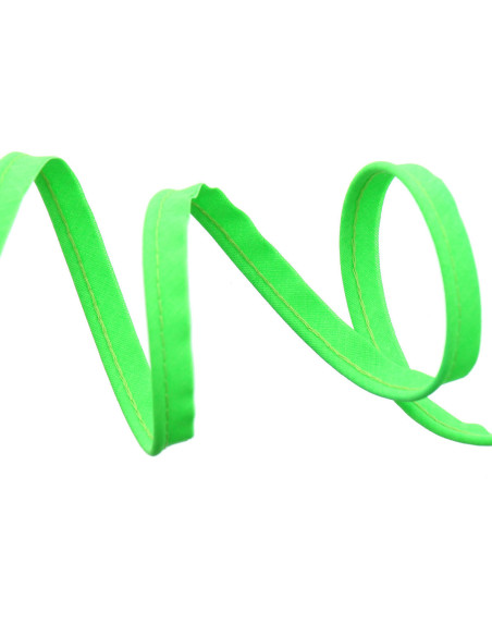 Cordoncino tutto tessuto 10 mm - Verde fluorescente