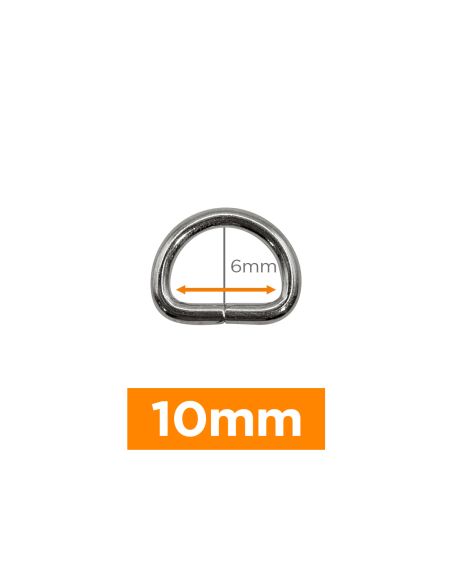 Anello a D premium - Argento 10 mm