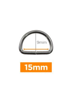 Anello a D premium - Argento 15 mm
