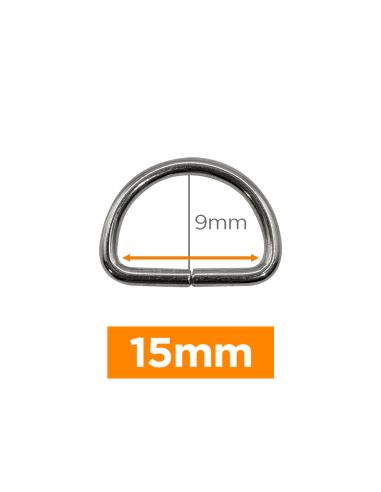 Anello a D premium - Argento 15 mm