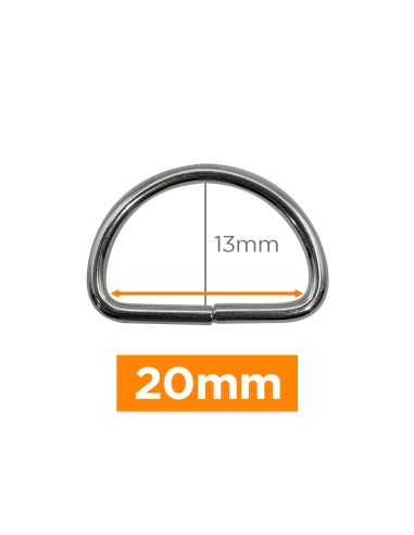 Anello a D premium - Argento 20 mm