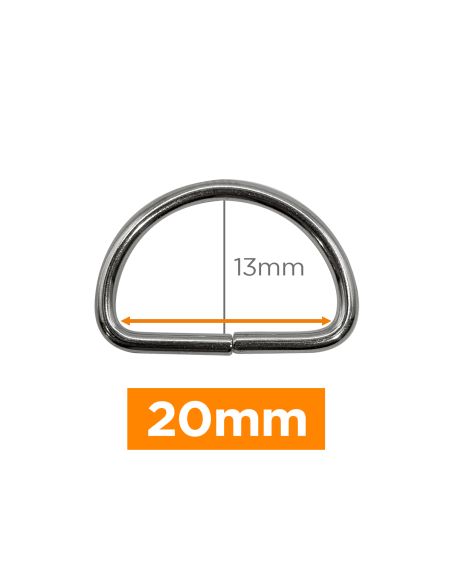 Anello a D premium - Argento 20 mm