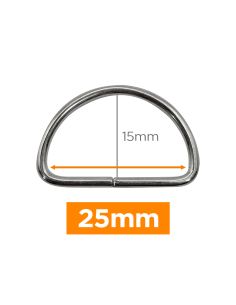 Anello a D premium - Argento 25 mm