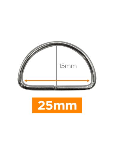 Anello a D premium - Argento 25 mm