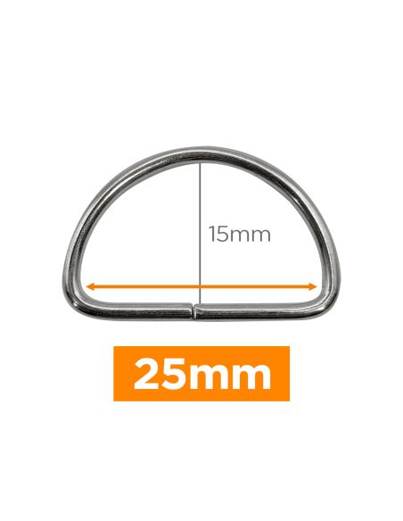 Anello a D premium - Argento 25 mm