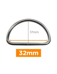 Anello a D premium - Argento 32 mm