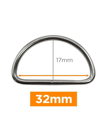 Anello a D premium - Argento 32 mm