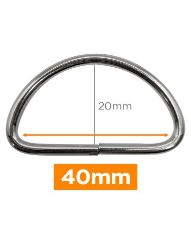 Anello a D premium - Argento 40 mm
