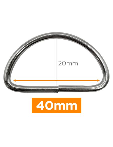 Anello a D premium - Argento 40 mm