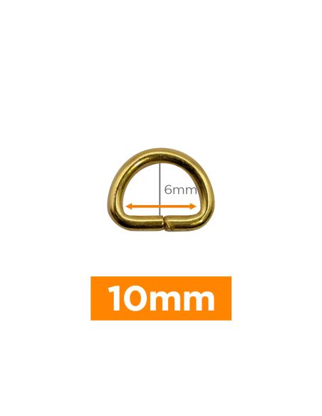 Anello a D premium - Oro 10 mm
