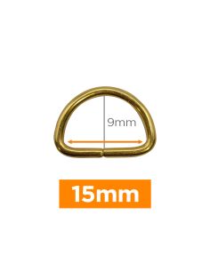 Anello a D premium - Oro 15 mm
