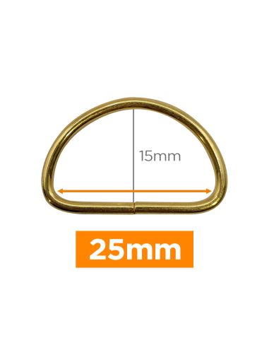 Anello a D premium - Oro 25 mm