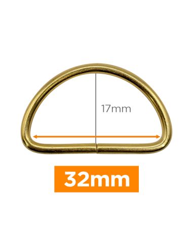 Anello a D premium - Oro 32 mm