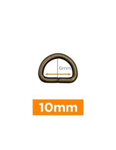 Anello a D premium - Bronzo 10 mm