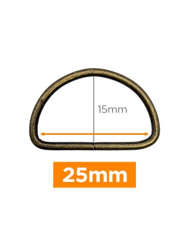Anello a D premium - Bronzo 25 mm