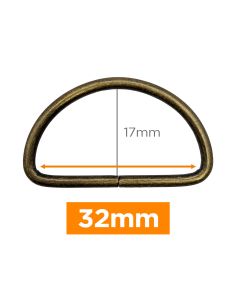 Anello a D premium - Bronzo 32 mm