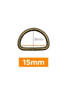 Anello a D premium - Bronzo 15 mm