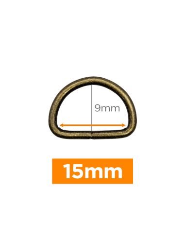 Anello a D premium - Bronzo 15 mm