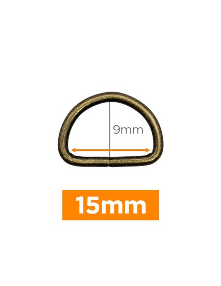 Anello a D premium - Bronzo 15 mm