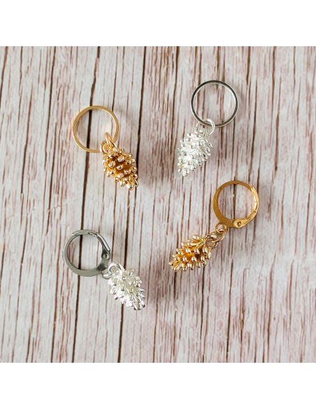 Set di 4 anelli marcapunti - Pigne di pino