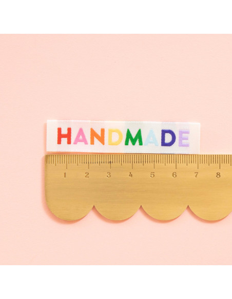 Set di 8 etichette tessute - Fatto a mano arcobaleno