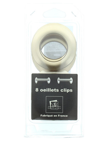 Set di 8 anelli per tende Ø44 mm - Satinati - Beige dorato