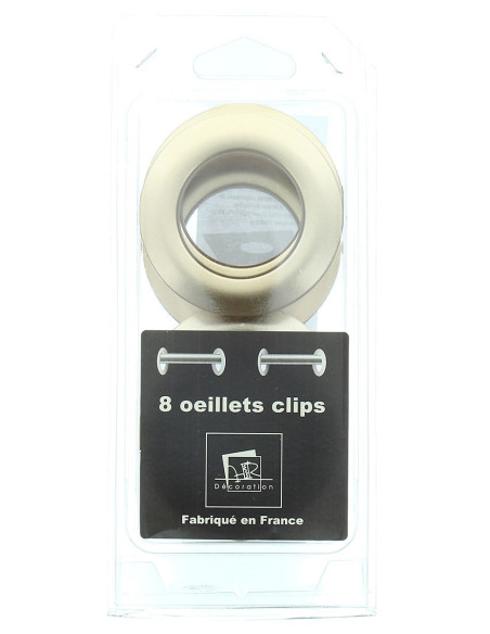 Set di 8 anelli per tende Ø44 mm - Satinati - Beige dorato