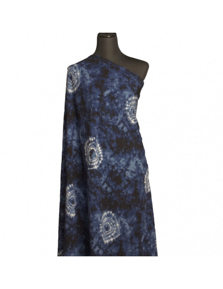 Tessuto stampato tie and dye - Blu