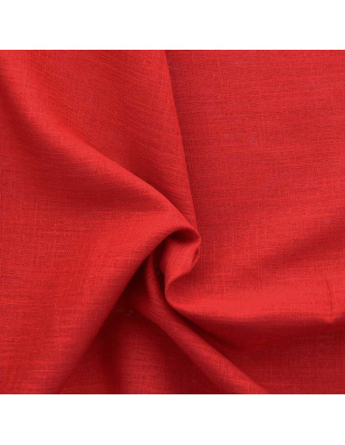 Tessuto lino viscosa - Rosso