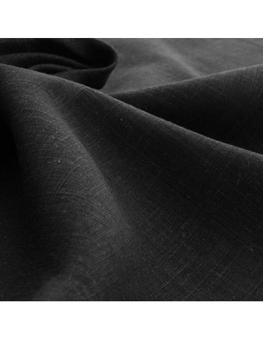 Tessuto lino viscosa - Nero