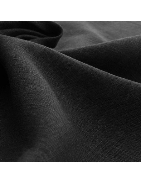 Tessuto lino viscosa - Nero