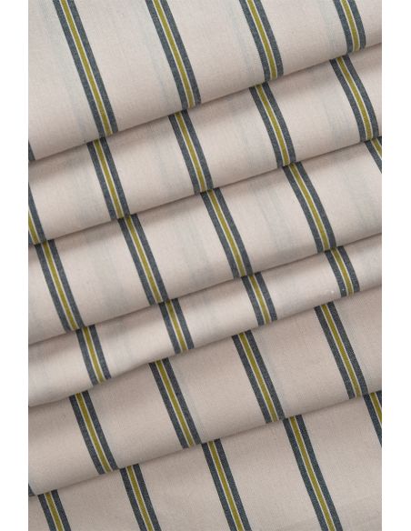 Tessuto cotone a righe Weave Line Milky Clay - Atelier Brunette