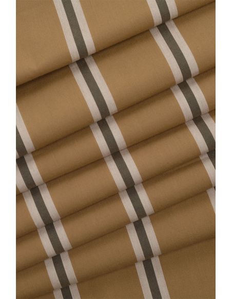 Tessuto di cotone a righe Weave Iced Mocha - Atelier Brunette