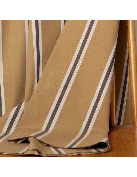 Tessuto di cotone a righe Weave Iced Mocha - Atelier Brunette