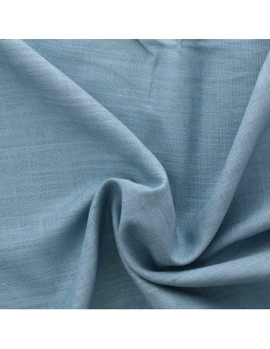 Tessuto lino viscosa - Blu vintage chiaro