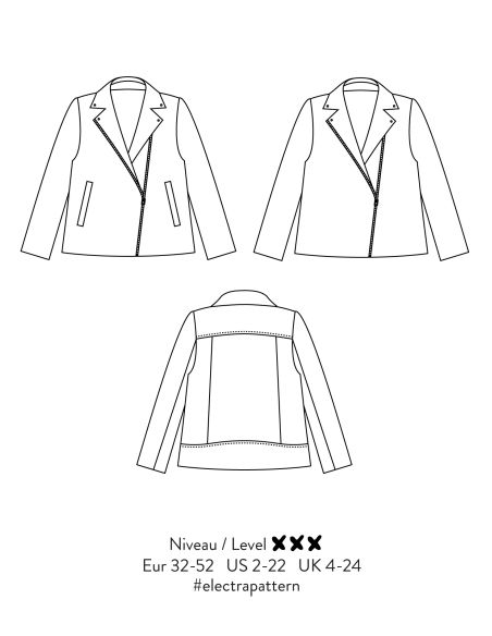 Modello di giacca stile perfecto Electra - Atelier Scämmit