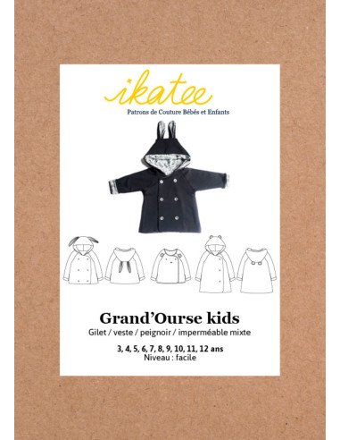 Modello di gilet, giacca, accappatoio e impermeabile Grand Ourse - Ikatee