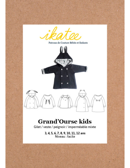 Modello di gilet, giacca, accappatoio e impermeabile Grand Ourse - Ikatee