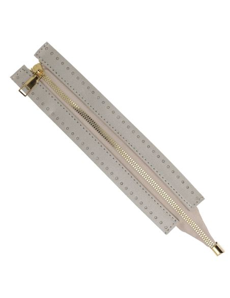 Chiusura lampo speciale borsa in similpelle 30 cm - Argento