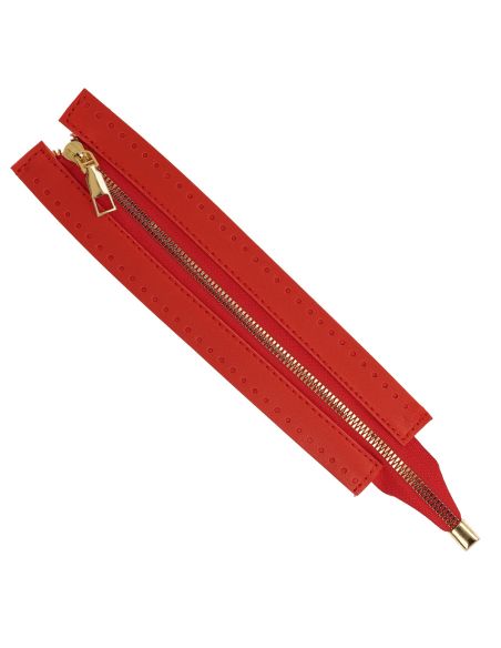 Chiusura lampo speciale borsa in similpelle 30 cm - Rosso