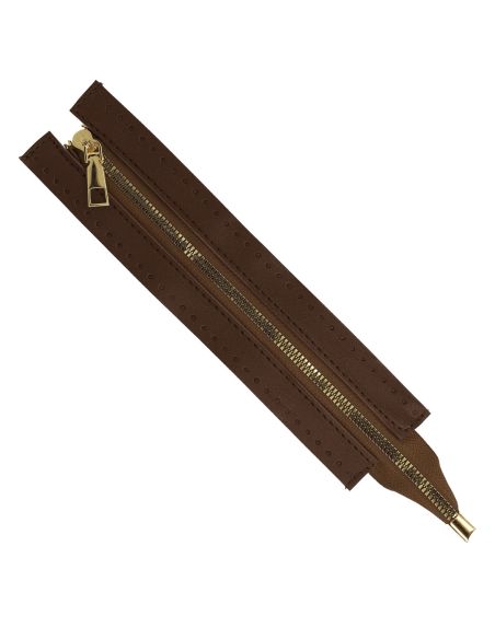 Chiusura lampo speciale borsa in similpelle 30 cm - Marrone